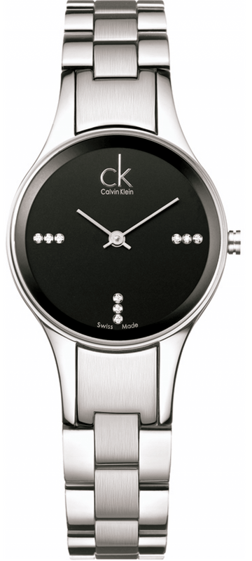 Buy Shop Calvin Klein Simplicity Diamonds Black Dial Silver Steel Strap Watch for Women - K4323102 USA Online
