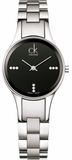 Buy Shop Calvin Klein Simplicity Diamonds Black Dial Silver Steel Strap Watch for Women - K4323102 USA Online