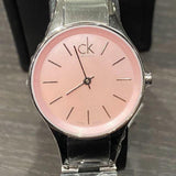 Buy Shop Calvin Klein Simplicity Pink Dial Silver Steel Strap Watch for Women - K432314E USA Online