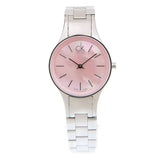 Buy Shop Calvin Klein Simplicity Pink Dial Silver Steel Strap Watch for Women - K432314E USA Online