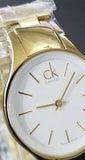 Buy Shop Calvin Klein Simplicity White Dial Gold Steel Strap Watch for Women - K4323212 USA Online