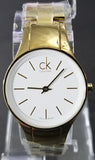 Buy Shop Calvin Klein Simplicity White Dial Gold Steel Strap Watch for Women - K4323212 USA Online