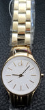 Buy Shop Calvin Klein Simplicity White Dial Gold Steel Strap Watch for Women - K4323212 USA Online