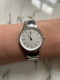 Buy Shop Calvin Klein Simplicity White Dial Silver Steel Strap Watch for Women - K4323126 USA Online