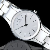 Buy Shop Calvin Klein Simplicity White Dial Silver Steel Strap Watch for Women - K4323126 USA Online
