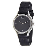 Buy Shop Calvin Klein Skirt Black Dial Black Leather Strap Watch for Women - K2U231C1 USA Online