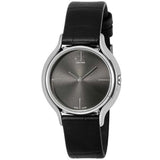 Buy Shop Calvin Klein Skirt Black Dial Black Leather Strap Watch for Women - K2U231C1 USA Online