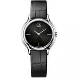 Buy Shop Calvin Klein Skirt Black Dial Black Leather Strap Watch for Women - K2U231C1 USA Online
