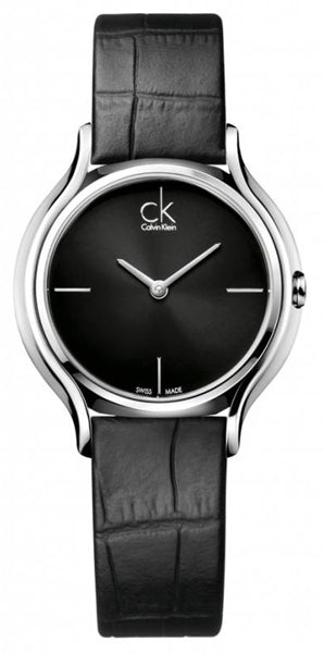 Buy Shop Calvin Klein Skirt Black Dial Black Leather Strap Watch for Women - K2U231C1 USA Online