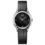 Buy Shop Calvin Klein Skirt Black Dial Black Leather Strap Watch for Women - K2U231CS USA Online