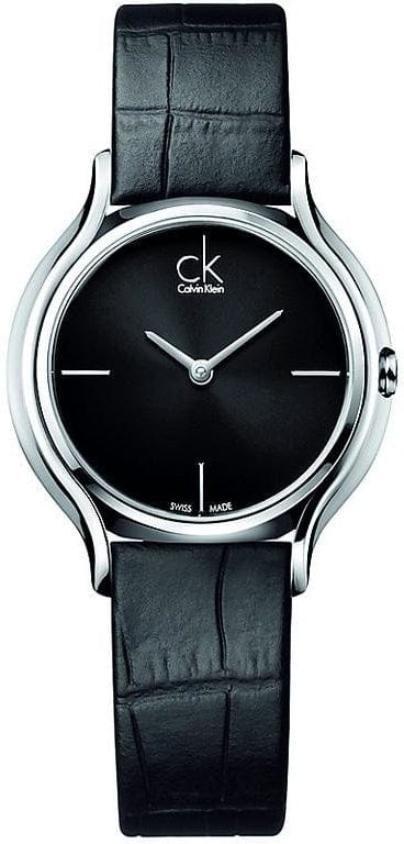 Buy Shop Calvin Klein Skirt Black Dial Black Leather Strap Watch for Women - K2U231CS USA Online