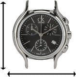 Buy Shop Calvin Klein Skirt Chronograph Black Dial Black Leather Strap Watch for Men - K2U291C1 USA Online