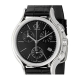 Buy Shop Calvin Klein Skirt Chronograph Black Dial Black Leather Strap Watch for Men - K2U291C1 USA Online