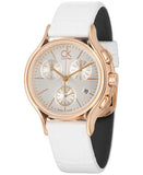 Buy Shop Calvin Klein Skirt Chronograph White Dial White Leather Strap Watch for Women - K2U296L6 USA Online