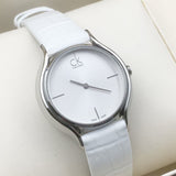 Buy Shop Calvin Klein Skirt White Dial White Leather Strap Watch for Women - K2U231K6 USA Online