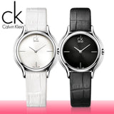 Buy Shop Calvin Klein Skirt White Dial White Leather Strap Watch for Women - K2U231K6 USA Online