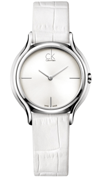 Buy Shop Calvin Klein Skirt White Dial White Leather Strap Watch for Women - K2U231K6 USA Online