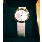 Buy Shop Calvin Klein Skirt White Dial White Leather Strap Watch for Women - K2U236K6 USA Online