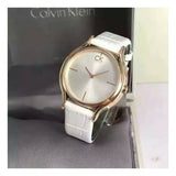 Buy Shop Calvin Klein Skirt White Dial White Leather Strap Watch for Women - K2U236K6 USA Online