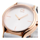 Buy Shop Calvin Klein Skirt White Dial White Leather Strap Watch for Women - K2U236K6 USA Online