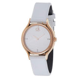 Buy Shop Calvin Klein Skirt White Dial White Leather Strap Watch for Women - K2U236K6 USA Online