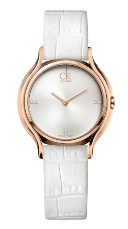 Buy Shop Calvin Klein Skirt White Dial White Leather Strap Watch for Women - K2U236KW USA Online