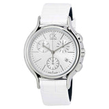 Buy Shop Calvin Klein Skirt White Dial White Leather Strap Watch for Women - K2U291L6 USA Online