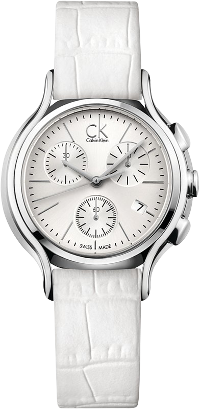 Buy Shop Calvin Klein Skirt White Dial White Leather Strap Watch for Women - K2U291L6 USA Online