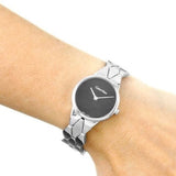Buy Shop Calvin Klein Snake Black Dial Silver Steel Strap Watch For Women - K6E23141 USA Online