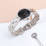 Buy Shop Calvin Klein Snake Black Dial Silver Steel Strap Watch For Women - K6E23141 USA Online
