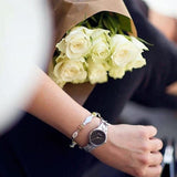 Buy Shop Calvin Klein Snake Black Dial Silver Steel Strap Watch For Women - K6E23141 USA Online