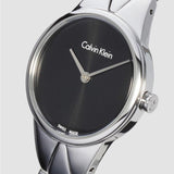 Buy Shop Calvin Klein Snake Black Dial Silver Steel Strap Watch For Women - K6E23141 USA Online
