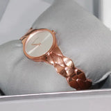 Buy Shop Calvin Klein Snake Silver Dial Rose Gold Steel Strap Watch For Women - K6E23646 USA Online