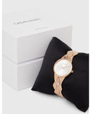 Buy Shop Calvin Klein Snake Silver Dial Rose Gold Steel Strap Watch For Women - K6E23646 USA Online