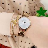 Buy Shop Calvin Klein Snake Silver Dial Rose Gold Steel Strap Watch For Women - K6E23646 USA Online