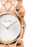 Buy Shop Calvin Klein Snake Silver Dial Rose Gold Steel Strap Watch For Women - K6E23646 USA Online