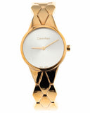 Buy Shop Calvin Klein Snake Silver Dial Rose Gold Steel Strap Watch For Women - K6E23646 USA Online