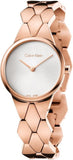 Buy Shop Calvin Klein Snake Silver Dial Rose Gold Steel Strap Watch For Women - K6E23646 USA Online