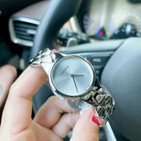 Buy Shop Calvin Klein Snake Silver Dial Silver Steel Strap Watch For Women - K6E23146 USA Online