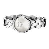 Buy Shop Calvin Klein Snake Silver Dial Silver Steel Strap Watch For Women - K6E23146 USA Online
