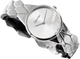 Buy Shop Calvin Klein Snake Silver Dial Silver Steel Strap Watch For Women - K6E23146 USA Online