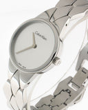 Buy Shop Calvin Klein Snake Silver Dial Silver Steel Strap Watch For Women - K6E23146 USA Online