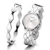 Buy Shop Calvin Klein Snake Silver Dial Silver Steel Strap Watch For Women - K6E23146 USA Online
