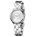 Buy Shop Calvin Klein Snake Silver Dial Silver Steel Strap Watch For Women - K6E23146 USA Online