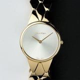 Buy Shop Calvin Klein Snake Silver Dial Yellow Gold Steel Strap Watch For Women - K6E23546 USA Online