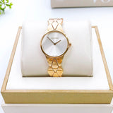 Buy Shop Calvin Klein Snake Silver Dial Yellow Gold Steel Strap Watch For Women - K6E23546 USA Online
