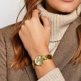 Buy Shop Calvin Klein Snake Silver Dial Yellow Gold Steel Strap Watch For Women - K6E23546 USA Online