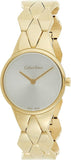 Buy Shop Calvin Klein Snake Silver Dial Yellow Gold Steel Strap Watch For Women - K6E23546 USA Online