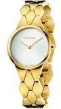 Buy Shop Calvin Klein Snake Silver Dial Yellow Gold Steel Strap Watch For Women - K6E23546 USA Online