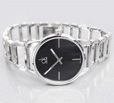 Buy Shop Calvin Klein Stately Black Dial Silver Steel Strap Watch for Women - K3G23121 USA Online
